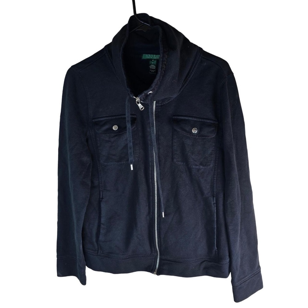 Lauren Ralph Lauren Black Zip-Up Sweatshirt